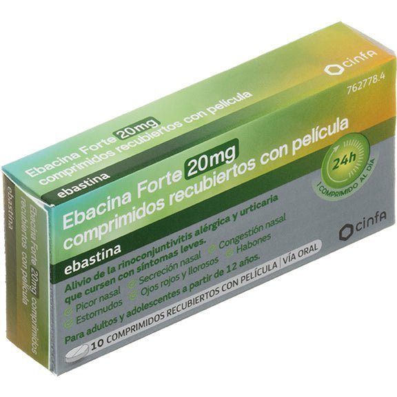 Ebastine Forte Cinfalab 20mg tablets for allergy relief 10 tablets