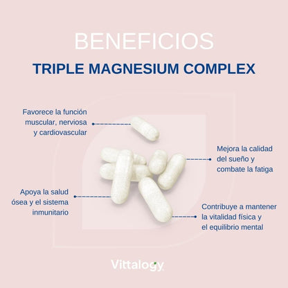 Vittalogy Triple Magnesium Complex 2x120 Cápsulas【PACK AHORRO】-4