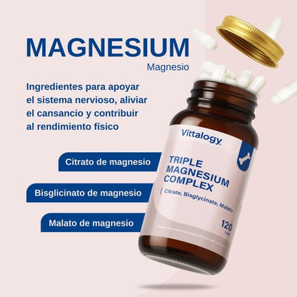 Vittalogy Triple Magnesium Complex 2x120 Cápsulas【PACK AHORRO】-5