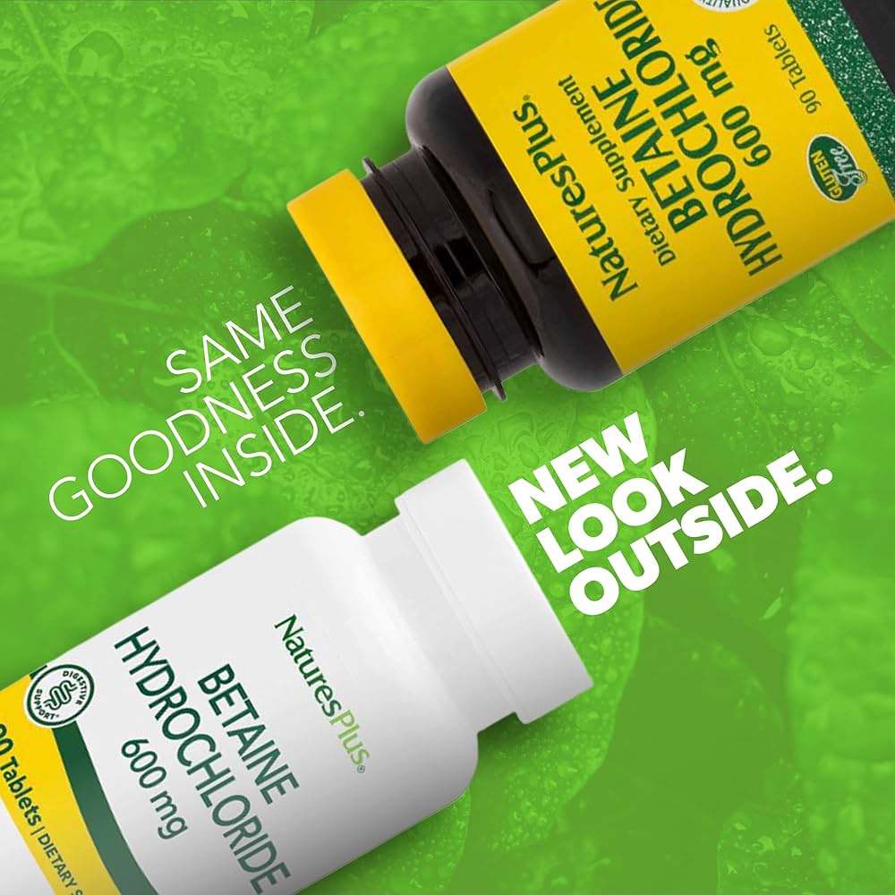 Natures Plus Betaína HCL 600 mg 90 Comprimidos - 3