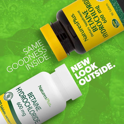 Natures Plus Betaína HCL 600 mg 90 Comprimidos - 3