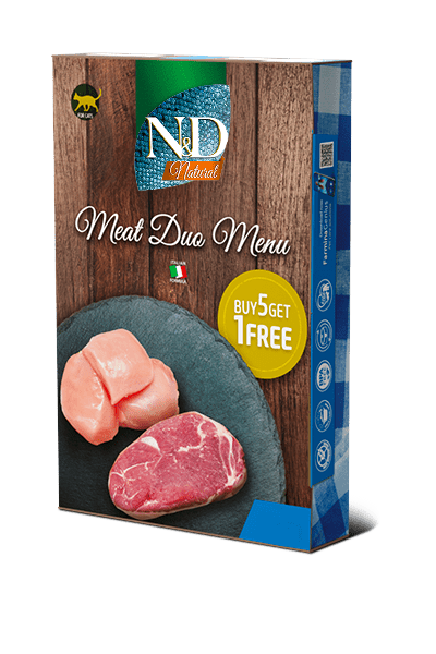 Farmina N&D Cat Natural Meat Duo Menu Comida enlatada para gatos 6 latas de 70g