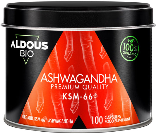 Aldous Ashwagandha KSM-66 Bio 100% Rein 100 Kapseln