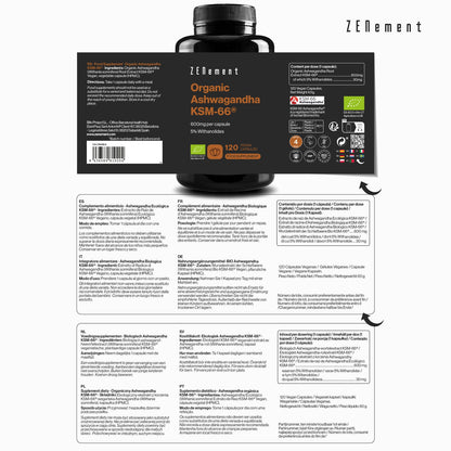 Zenement Ashwagandha Ecológica KSM-66 120 cápsulas