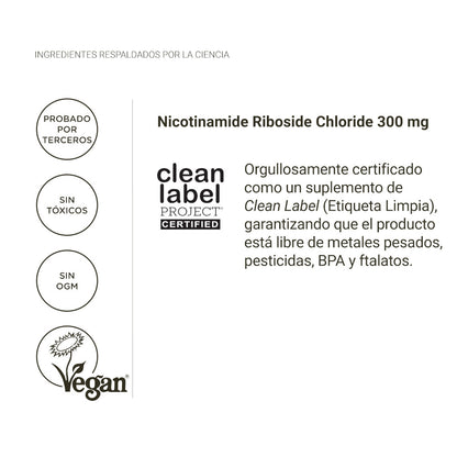 Nullure NAD Nicotinamide Riboside 300mg 30 cápsulas
