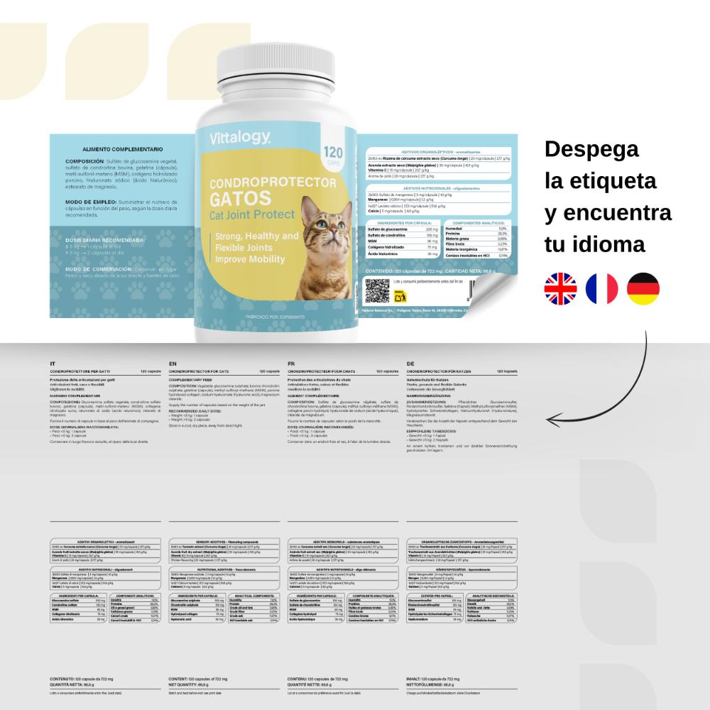 Vittalogy Condroprotector para Gatos 120 Cápsulas-8