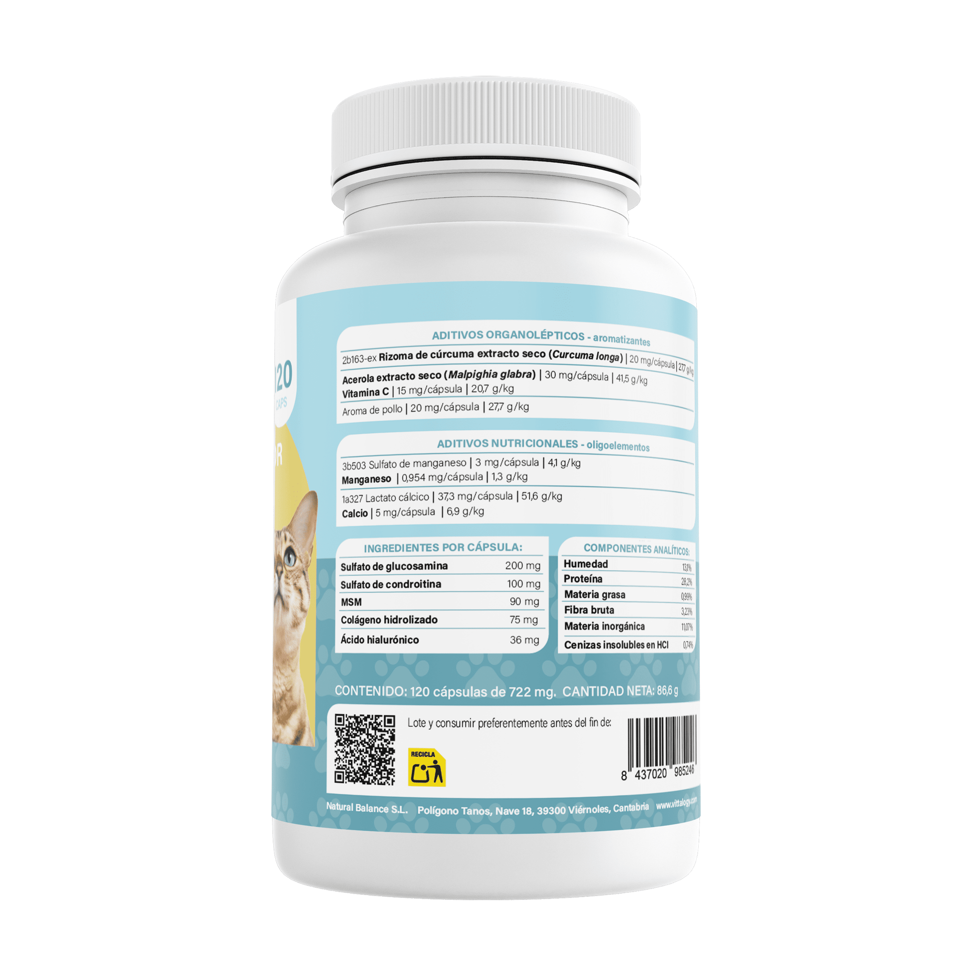 Vittalogy Condroprotector para Gatos 2x120 Cápsulas_?GPSR