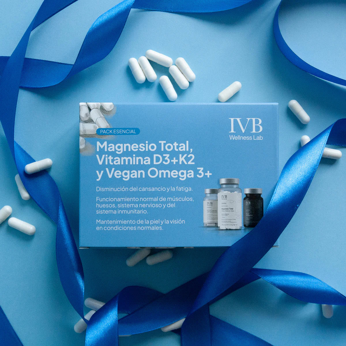IVB Pack Magnesio Total 60 Cápsulas + Vegan Omega 3+ 30 Cápsulas + Vitamina D3+K2 60 Cápsulas