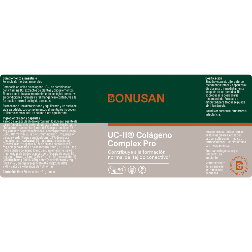 Bonusan UC-II Colágeno Complex Pro 60 Cápsulas