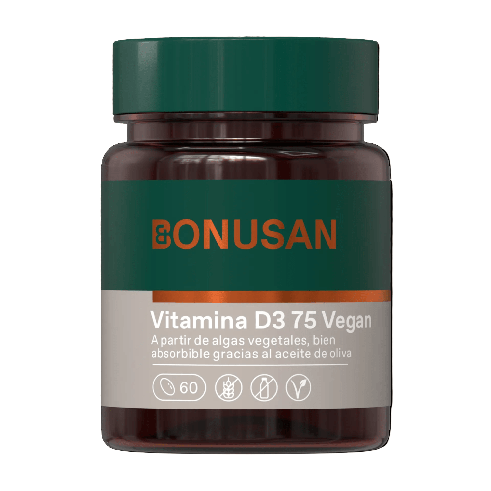Bonusan Vitamina D3 75 Vegan Suplemento – 60 Cápsulas