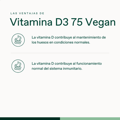 Bonusan Vitamina D3 75 Vegan Suplemento – 60 Cápsulas