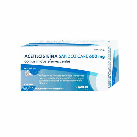 Acetilcisteína Sandoz Care EFG 600 mg 10 Comprimidos Efervescentes