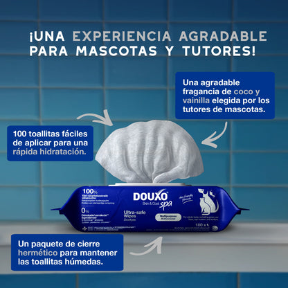 Douxo Spa Toallitas Multiusos para Mascotas 100 piezas