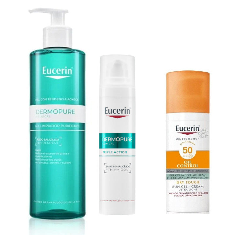 EUCERIN DermoPure Oil Control Pack Gel Limpiador 150ml + Sérum 40ml + Protector Solar Gel-Crema 50ml