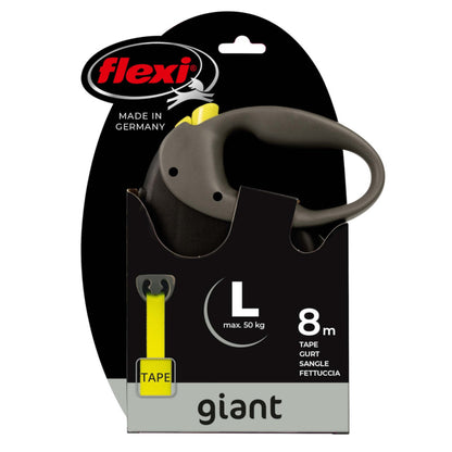 Flexi Correa Extensible Neon Giant con Cinta Reflectante 8 m L 1un