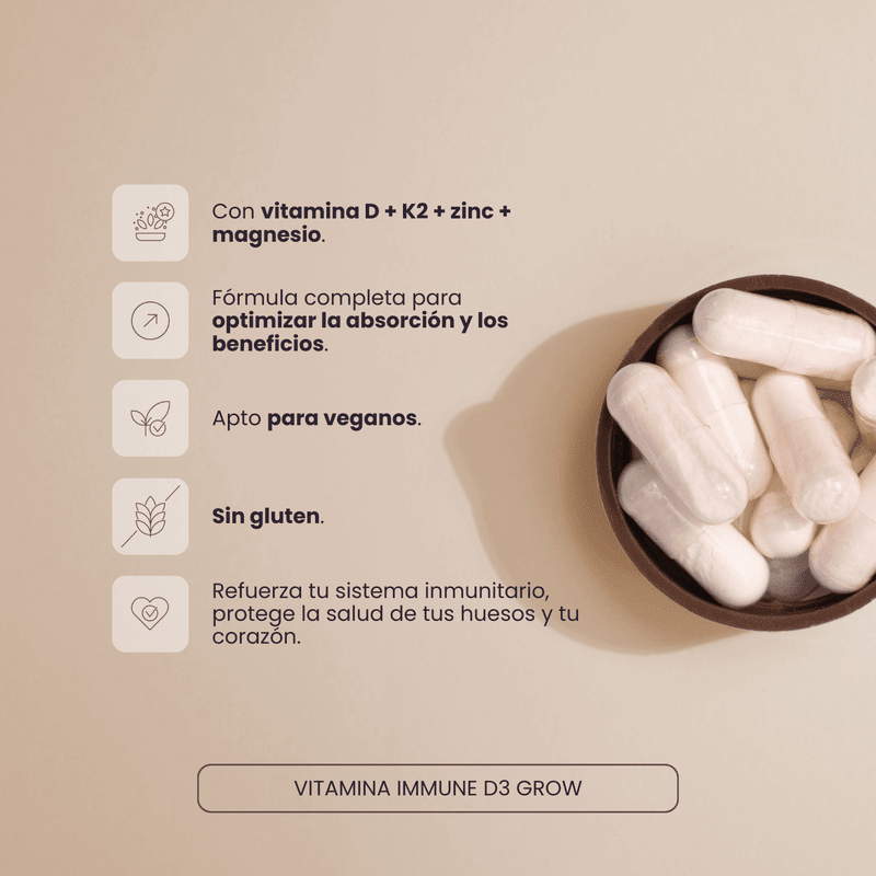 Grow Nutrition Immune D3 60 cápsulas
