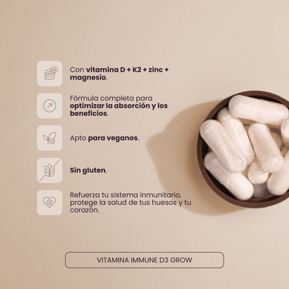 Grow Nutrition Immune D3 60 cápsulas