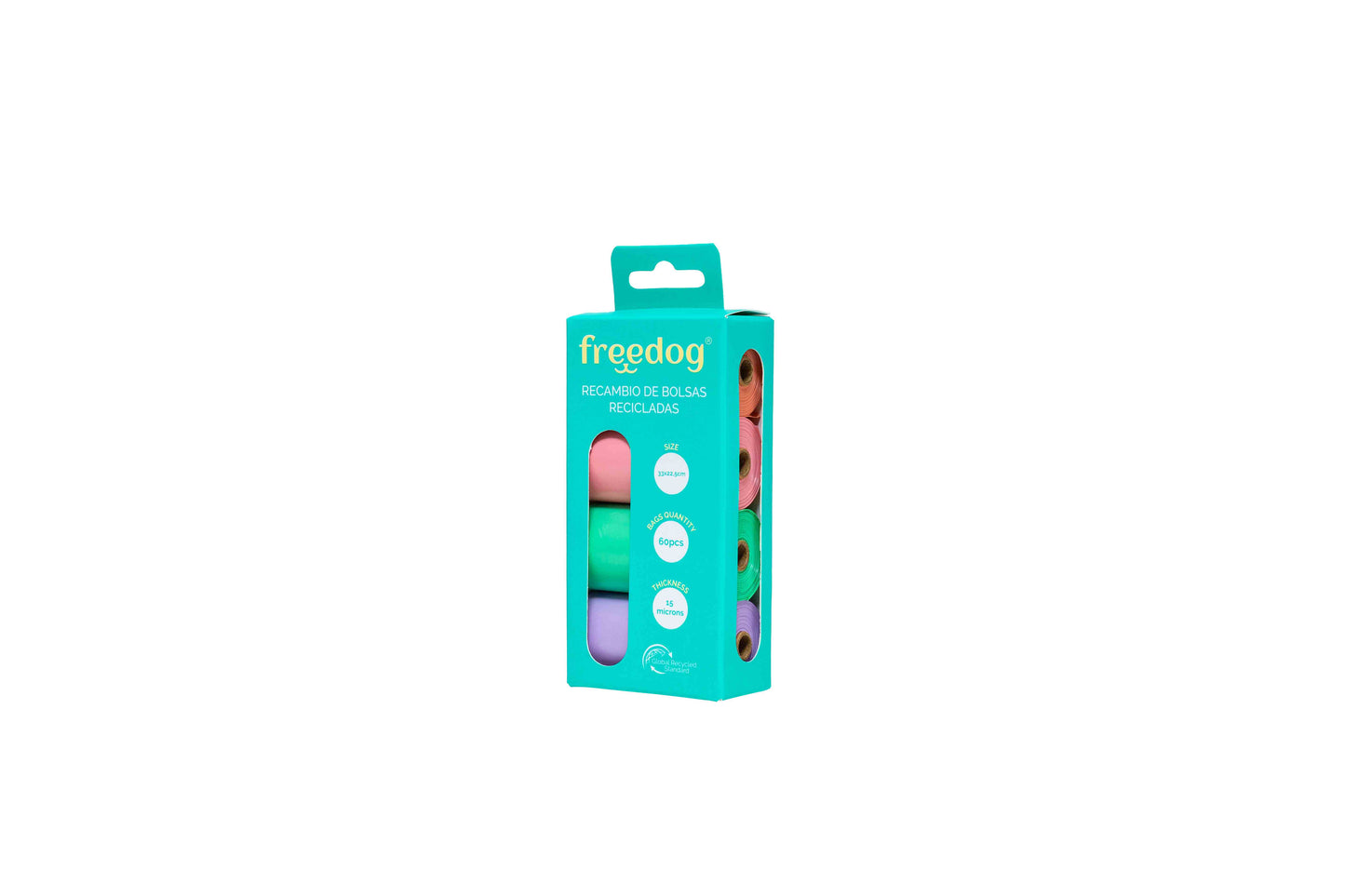 Freedog Bolsas Higiénicas Colores Pastel 4 rollos de 15 bolsas