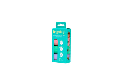 Freedog Bolsas Higiénicas Colores Pastel 4 rollos de 15 bolsas