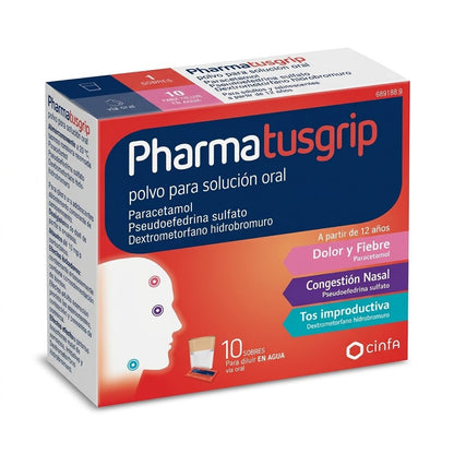 Pharmatusgrip Tos y Congestión 10 Sobres Polvo para Solución Oral
