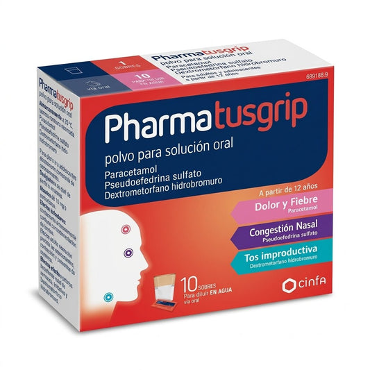 Pharmatusgrip Tos y Congestión 10 Sobres Polvo para Solución Oral
