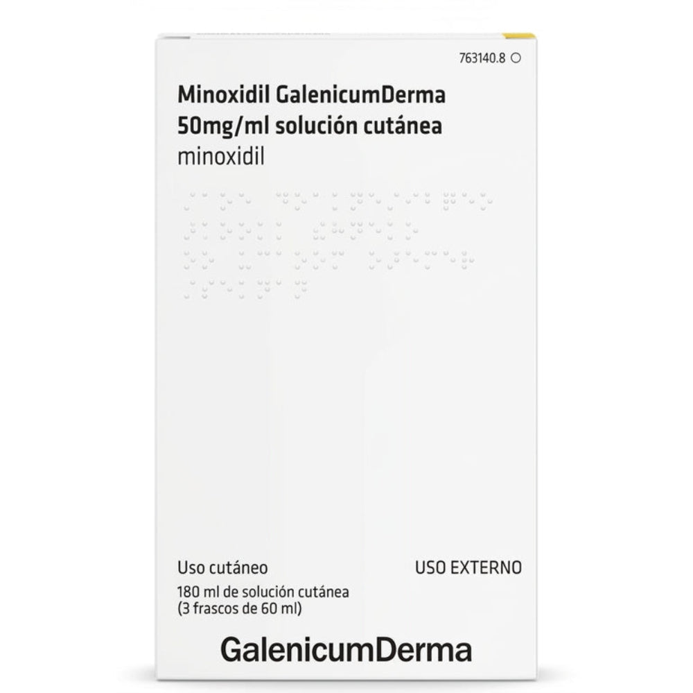 Minoxidil Galenicumderma 50 mg/ml Solución Cutánea 3 Frascos 60 ml