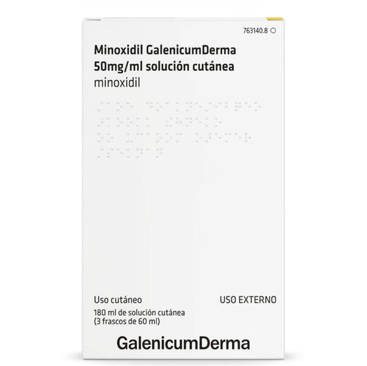 Minoxidil Galenicumderma 50 mg/ml Solución Cutánea 3 Frascos 60 ml