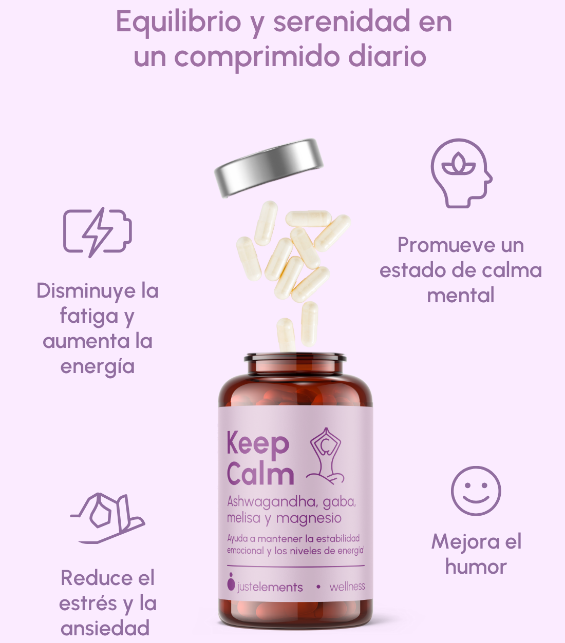 Just Elements Ashwagandha Keep Calm 120 cápsulas