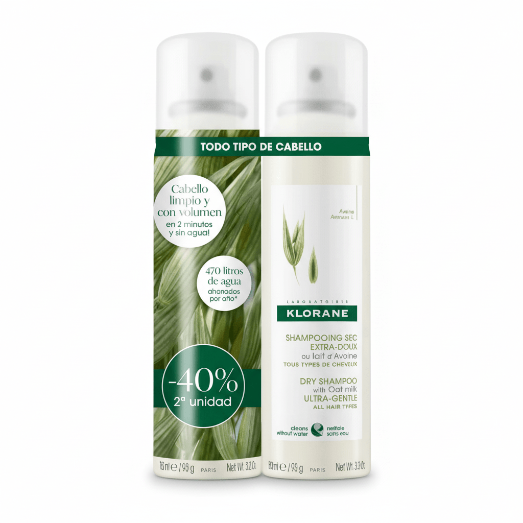Klorane Champú Seco Extra Suave Avena +Ceramida Like 2x150ml