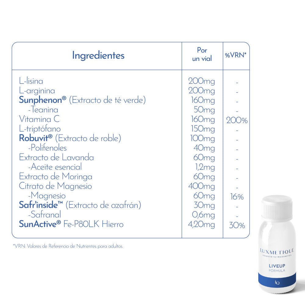 Luxmetique Liveup Formula Énergie 15 Flacons x 30 ml