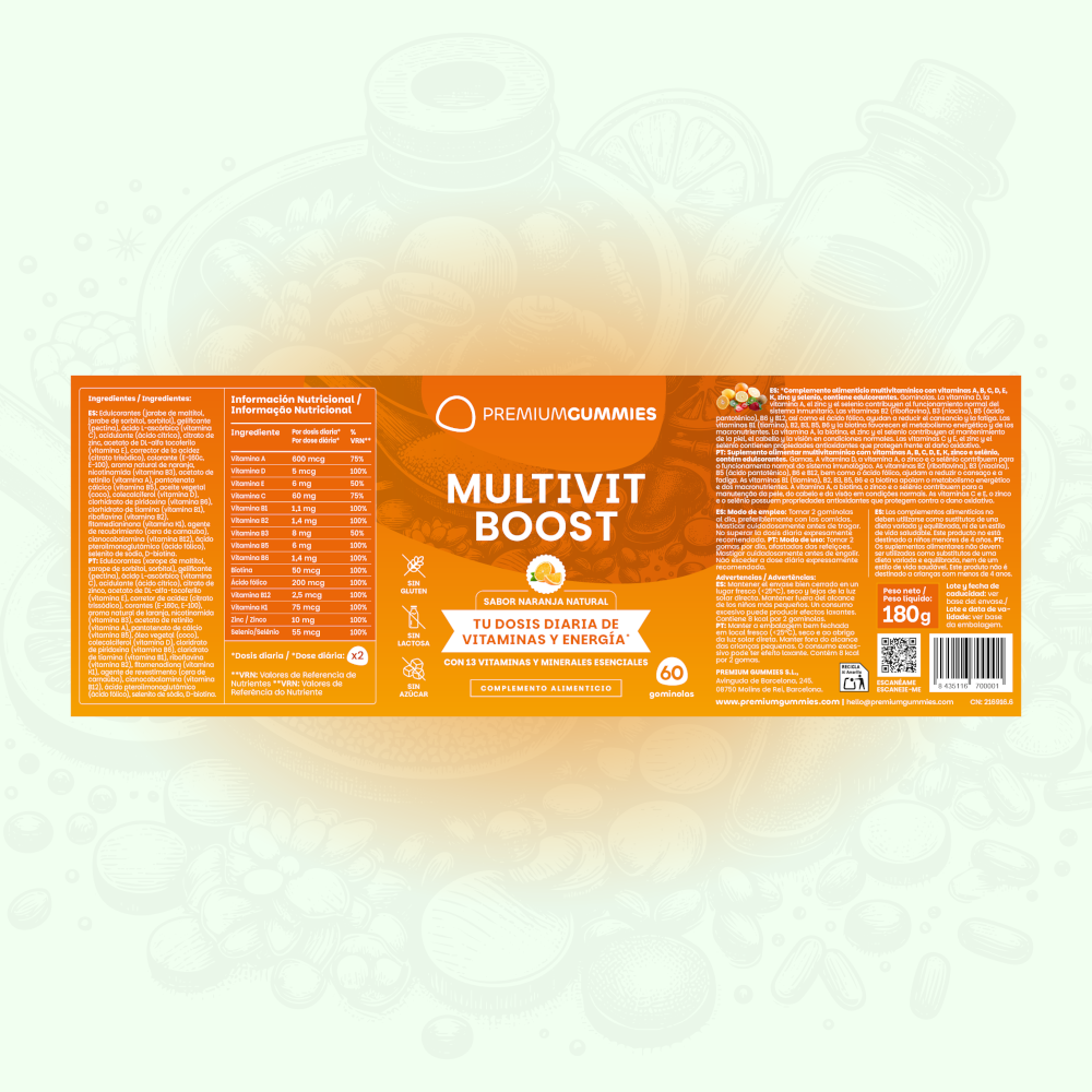 Premium Gummies Multivit Boost 60 gominolas