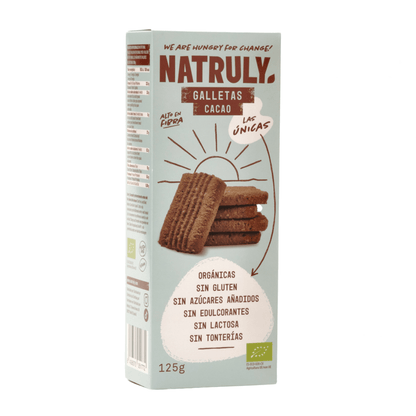 Natruly Galletas cookies sabor cacao BIO 125g