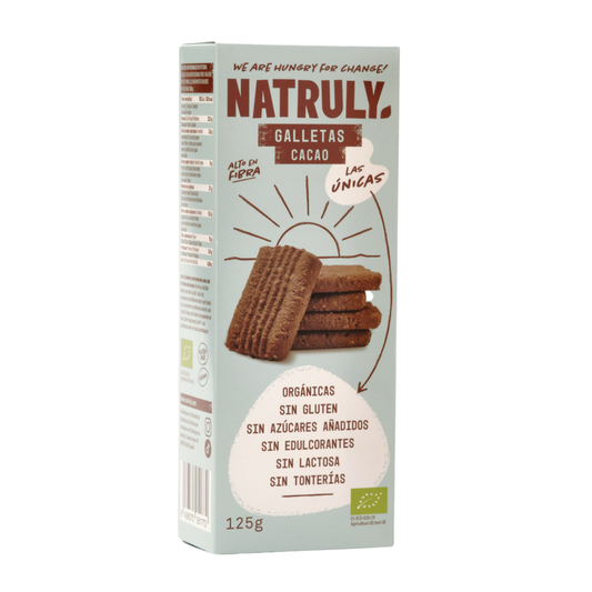 Natruly Galletas cookies sabor cacao BIO 125g