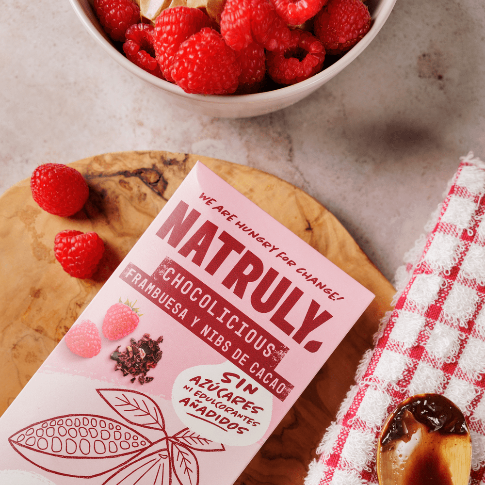 Natruly Tableta Chocolicious chocolate con Frambuesa y nibs de cacao 85g
