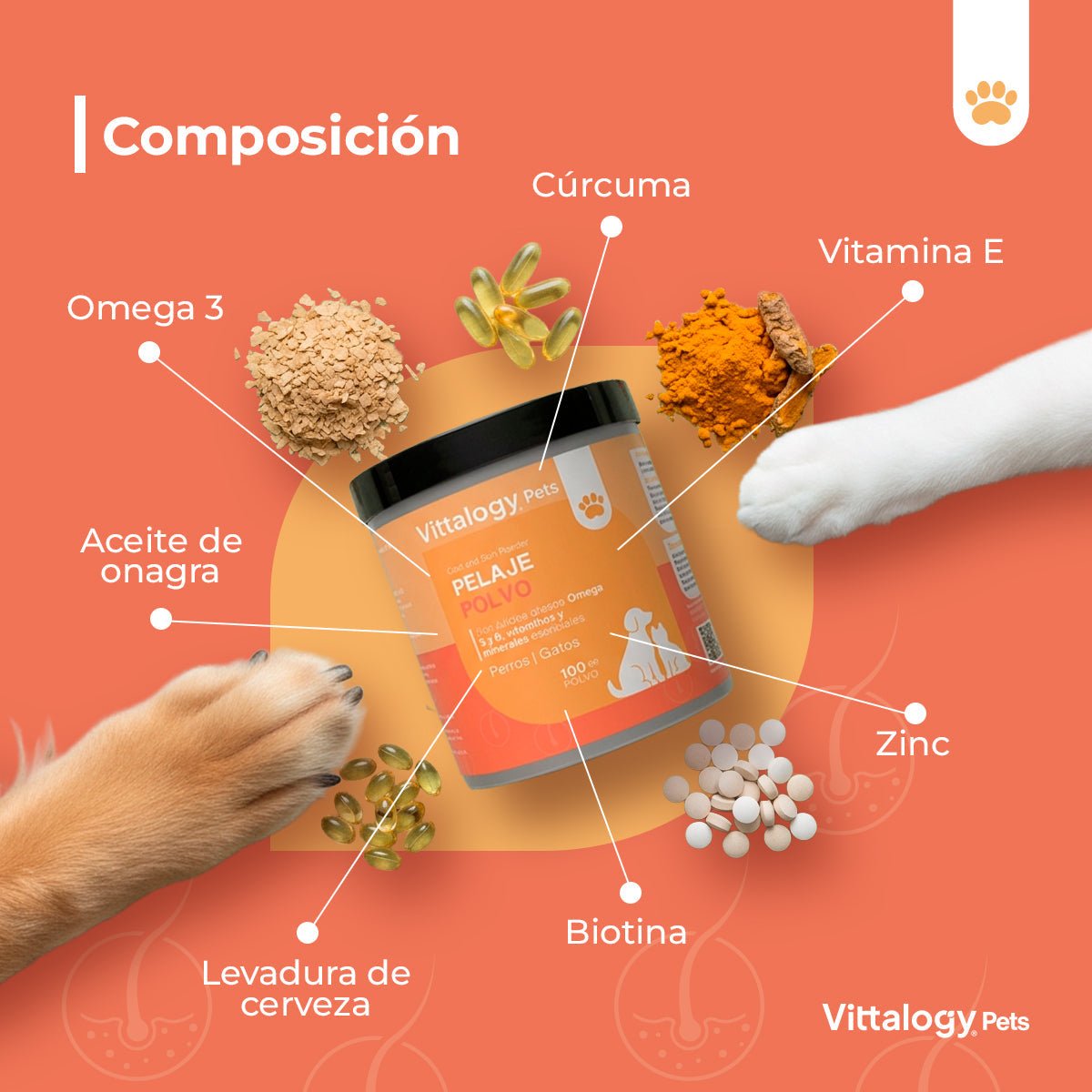 Vittalogy Pelagem em Pó 3x100gr【PACK POUPANÇA】