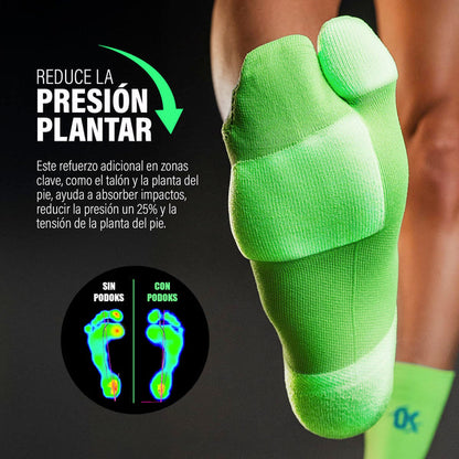Podoks Calcetines Biomecânicos de Corrida H5 Verdes TXL