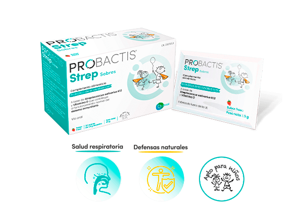 Probactis Strep Kids Complemento Alimenticio Fresa 30 sobres