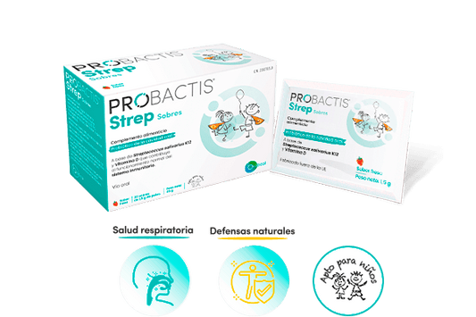 Probactis Strep Kids Complemento Alimenticio Fresa 30 sobres