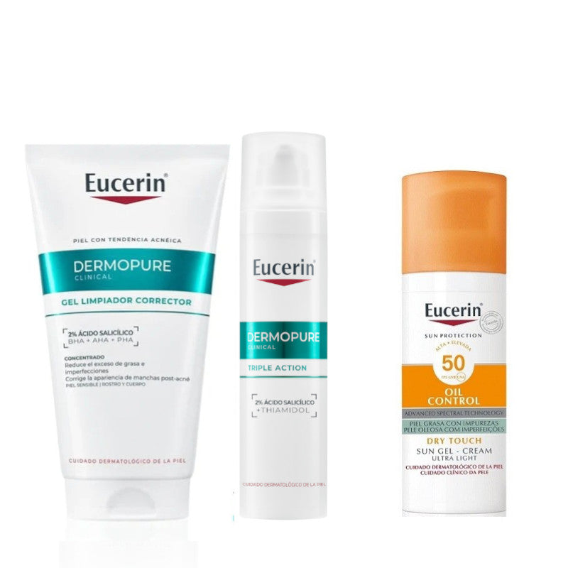EUCERIN DermoPure Oil Control Pack Gel Detergente 150ml + Siero 40ml + Gel-Crema Solare 50ml