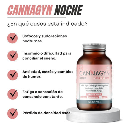 WeBotanix Cannagyn Menopausia Noche 45 cápsulas