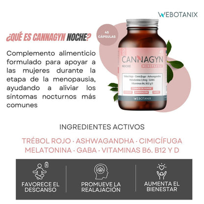WeBotanix Cannagyn Menopausia Noche 45 cápsulas
