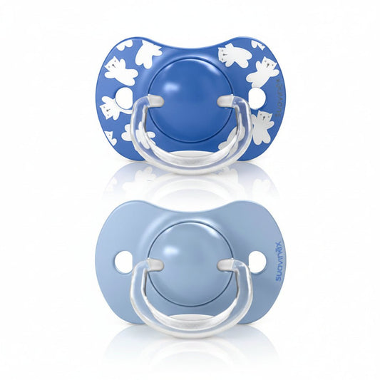 Chupeta SUAVINEX Tetina Anatômica de Silicone +18 Meses x2 (Azul)