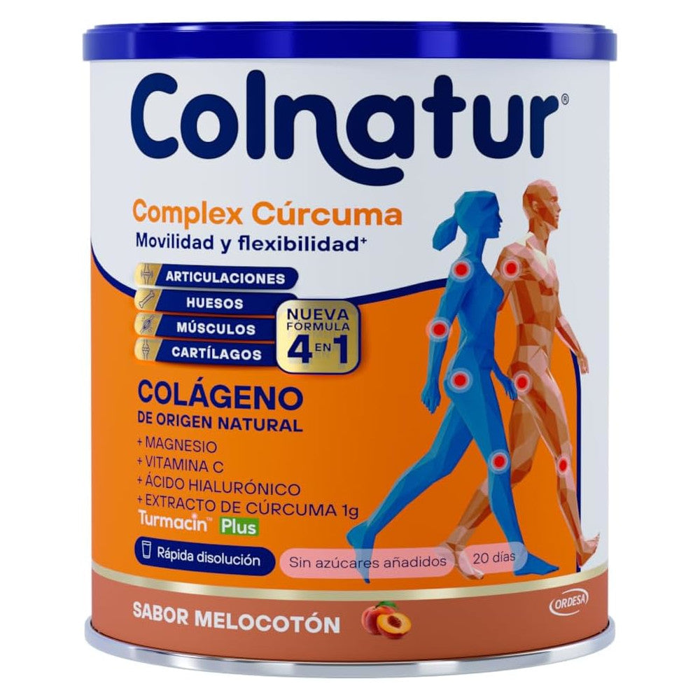 COLNATUR Complex Cúrcuma sabor Melocotón Colágeno Soluble 254g