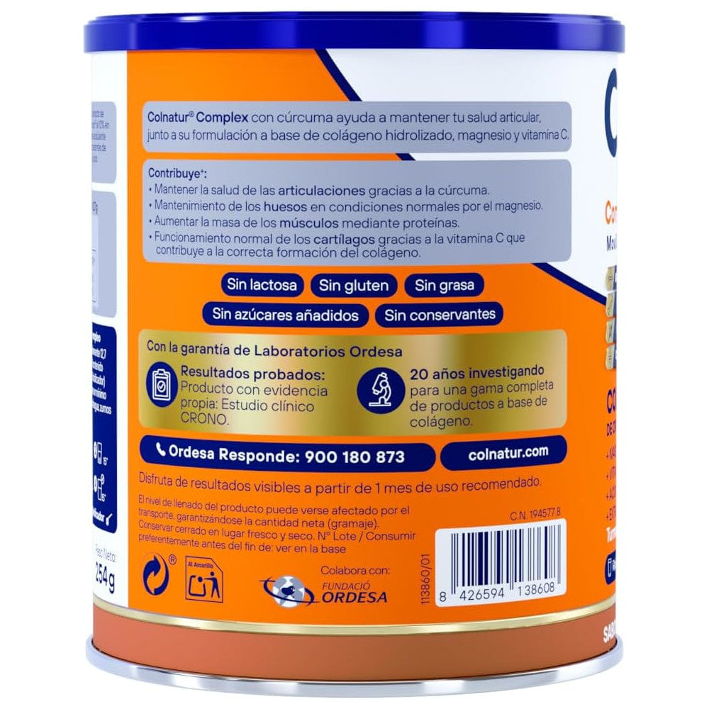 COLNATUR Complex Cúrcuma sabor Melocotón Colágeno Soluble 254g