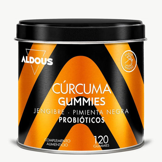 Aldous Bio Cúrcuma con Jengibre Pimienta Negra Probióticos 120 Gominolas