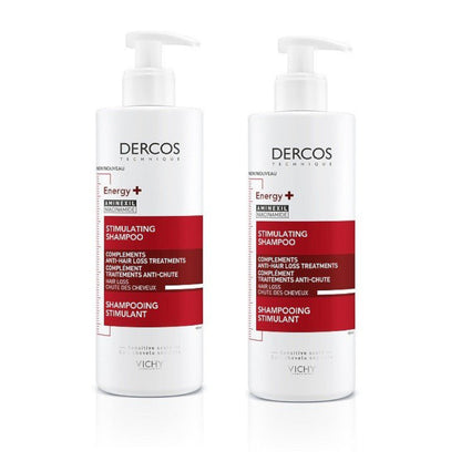 VICHY Dercos Champú Anticaída Estimulante Energizante DUPLO 2x400ml