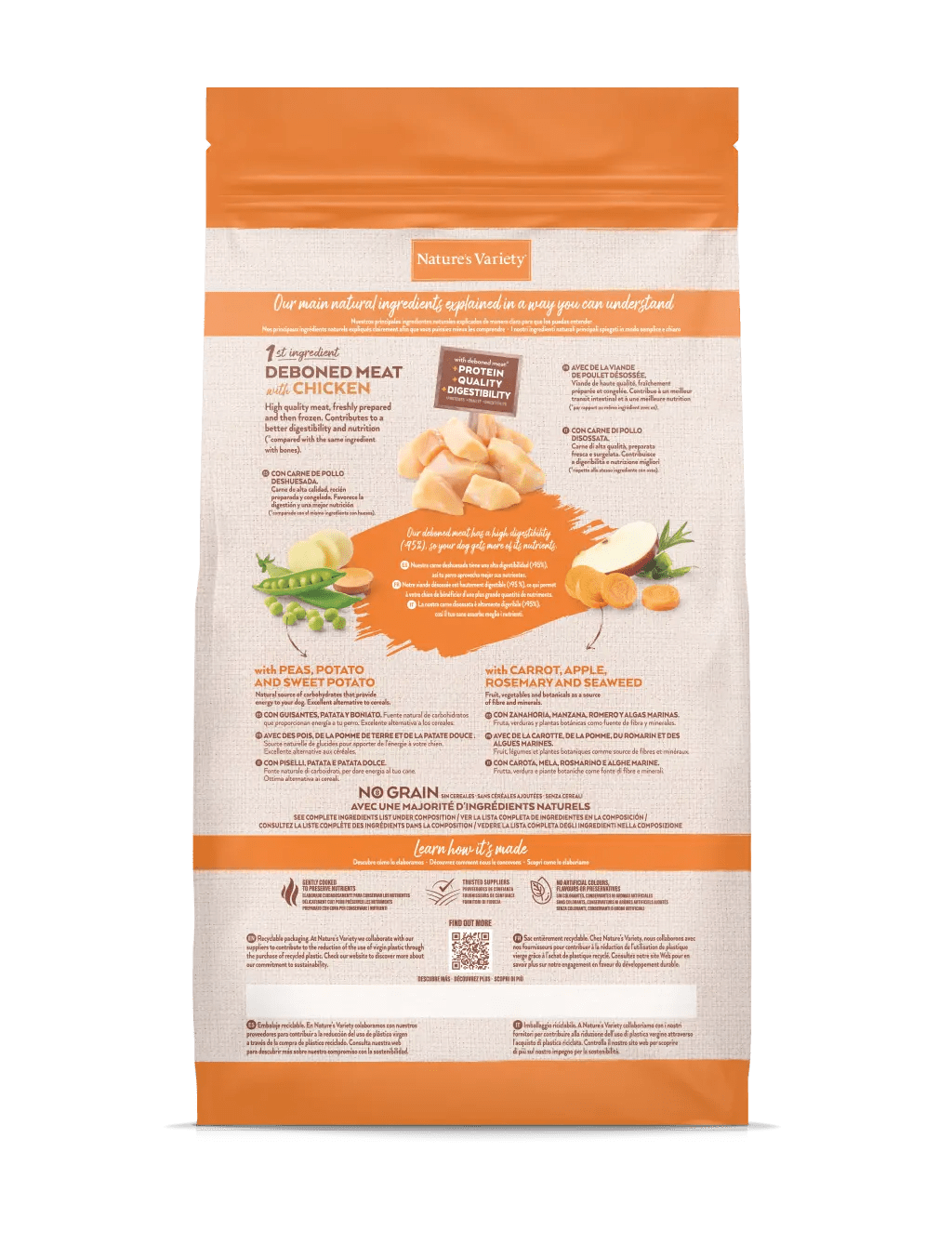 Nature's Variety Dog No Grain Adult Med/Max Pollo 3Kg