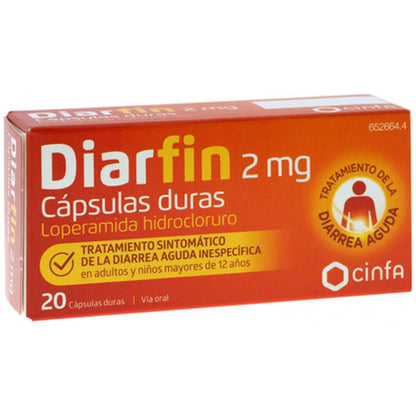 Diarfin Loperamide 2mg capsules for acute diarrhoea – 20 capsules