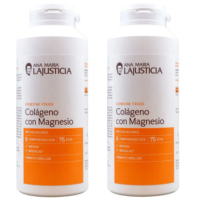 Ana María Lajusticia Colágeno + Magnesio Duplo 450 comp x 2 unidades