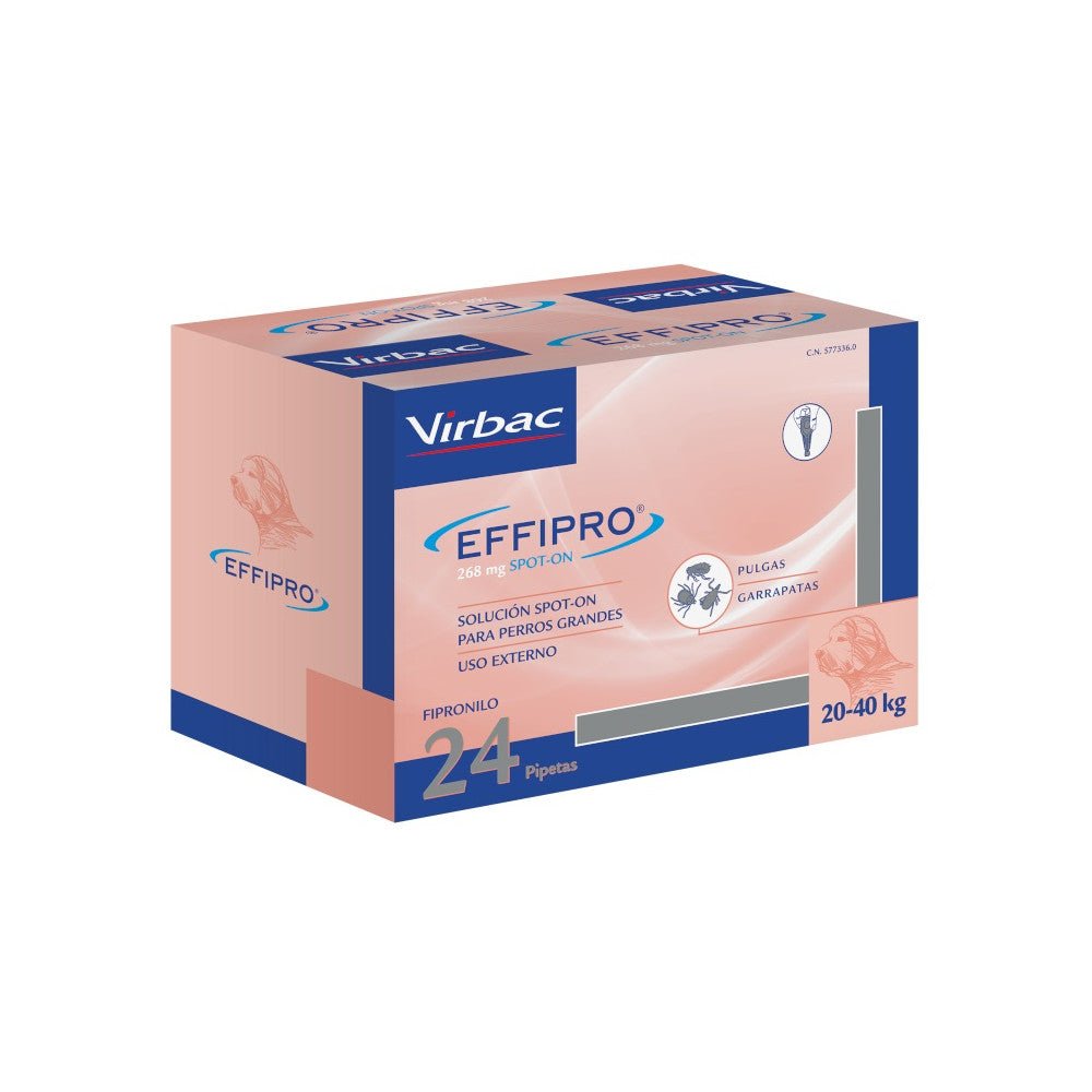 Effipro 268 Mg Spot On Perro 20-40 K 24 Pipetas